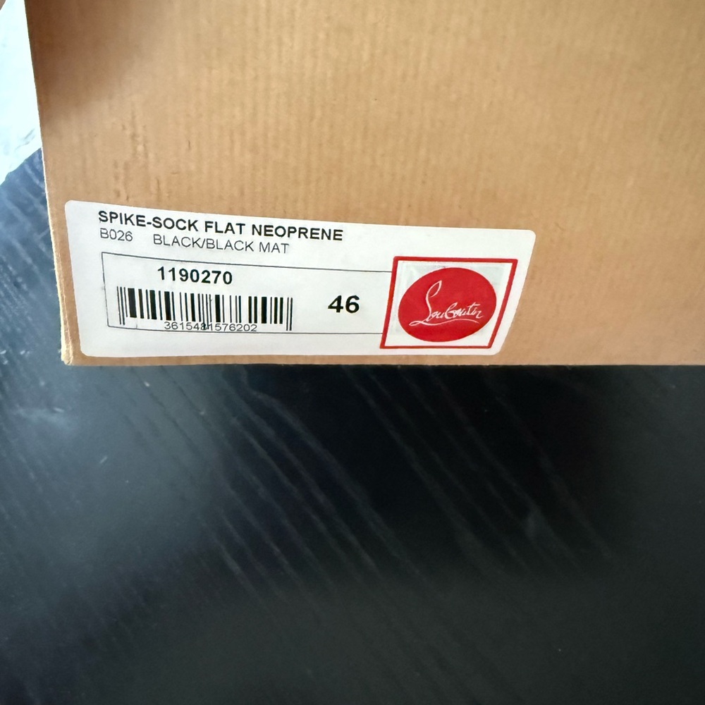 Christian Louboutin Black Spike-Sock Neoprene Flats